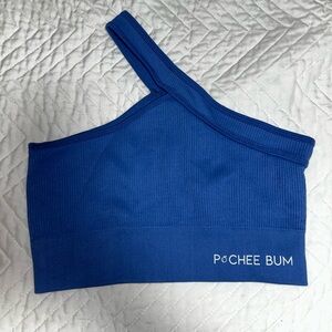 Pochee Bum Blue One-Shoulder Top